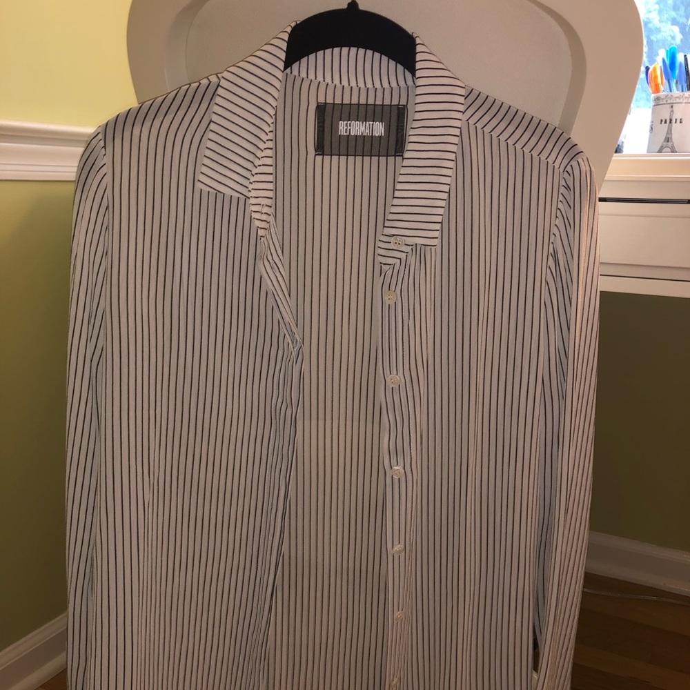 Stripped Reformation button down